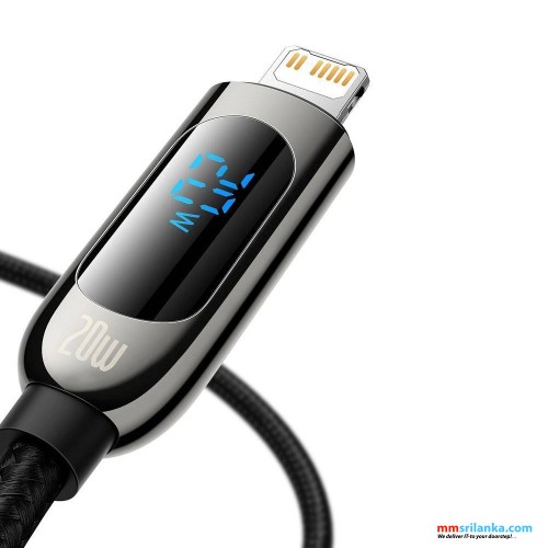 Baseus Display Fast Charging Data Cable Type-C to IP 20W 1m  Black (Digital Display)